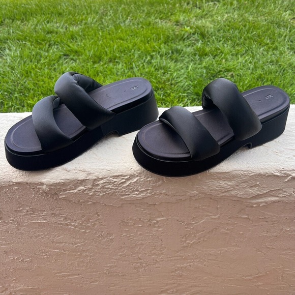 Unique Zara Chunky Black Clog Open Toe Sandal EUR 41 US 10 MSRP $75 - Picture 8 of 15